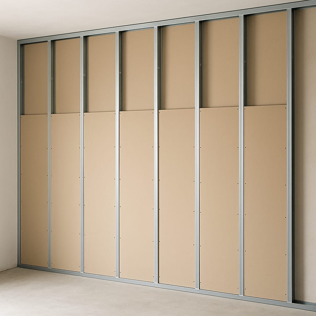 Cloison en plaques de plâtre sur ossature métallique